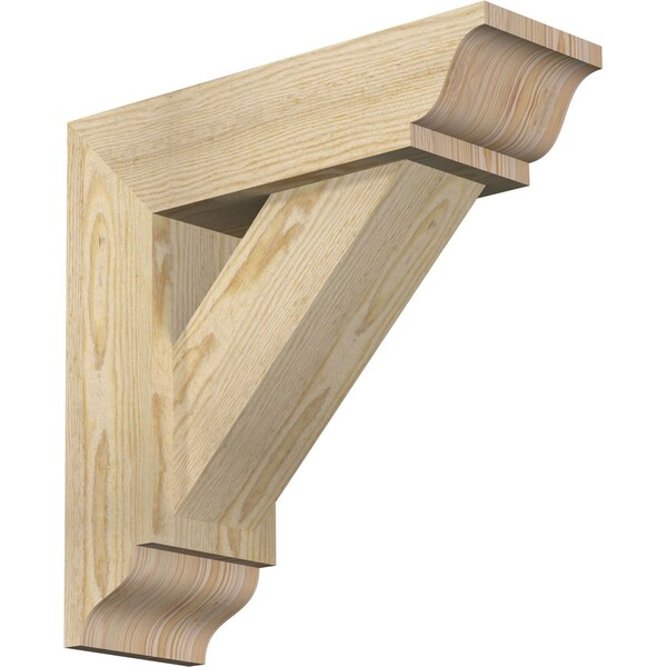 Ekena Millwork Traditional Traditional Rough Sawn Bracket w/ Offset Brace, Douglas Fir, 6"W x 18"D x 18"H BKT0604X18X18TRA01RDF - main
